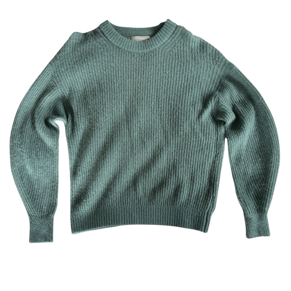 Everlane The Alpaca Crew Sweater in Teal Green